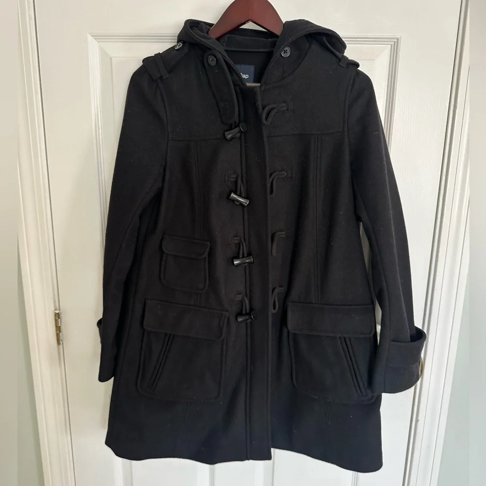 GAP Women's Black Toggle Pea Coat - Picture 1 of 9